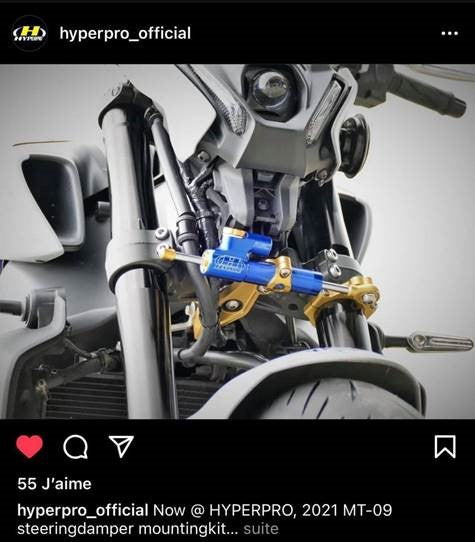 Kit-Fixierung für Hyperpro-Lenkschockdämpfer Yamaha MT9 2021-2022